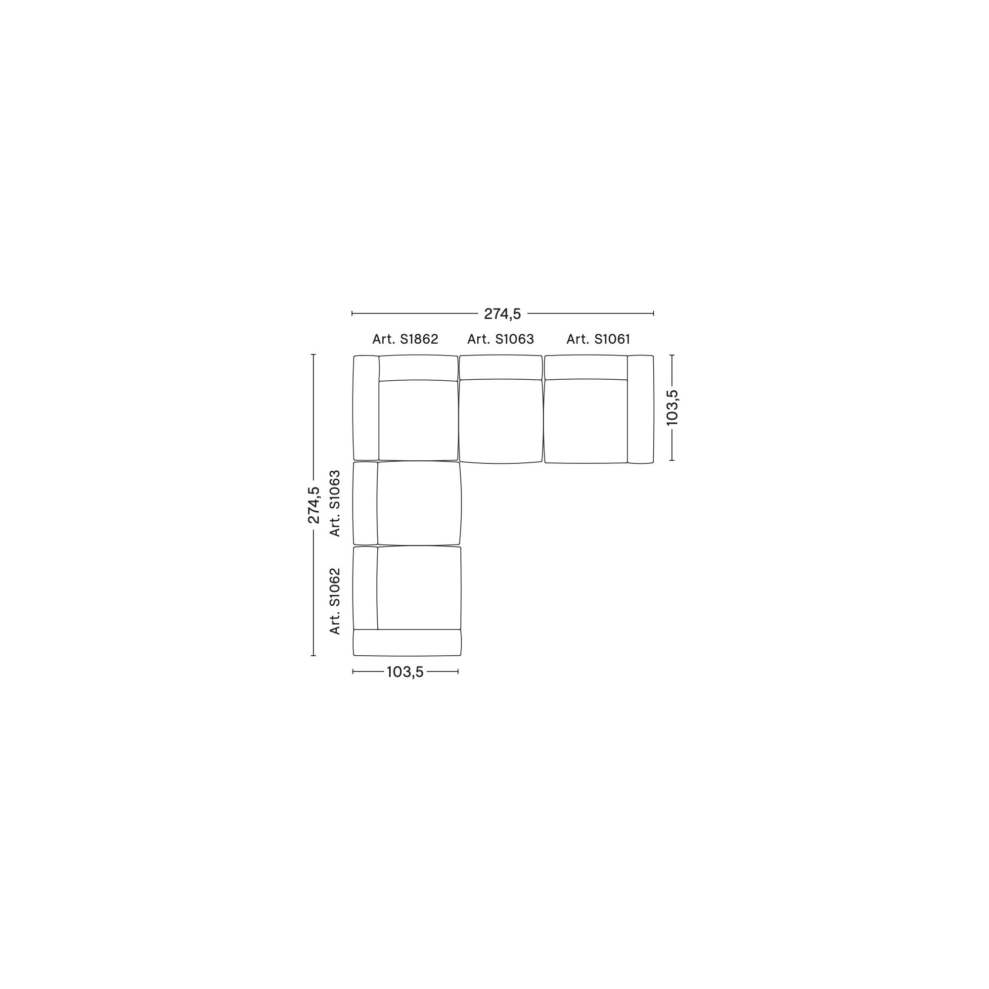 Angle – combinaison 1 (coin gauche) – Mags Soft - HAY