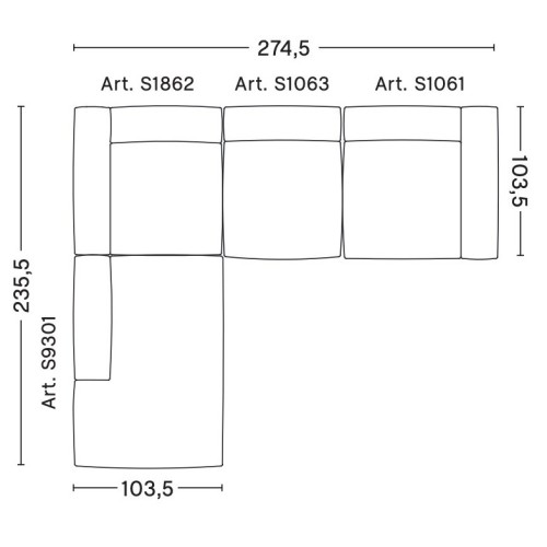 Angle – combinaison 2 (coin gauche) – Mags Soft - HAY