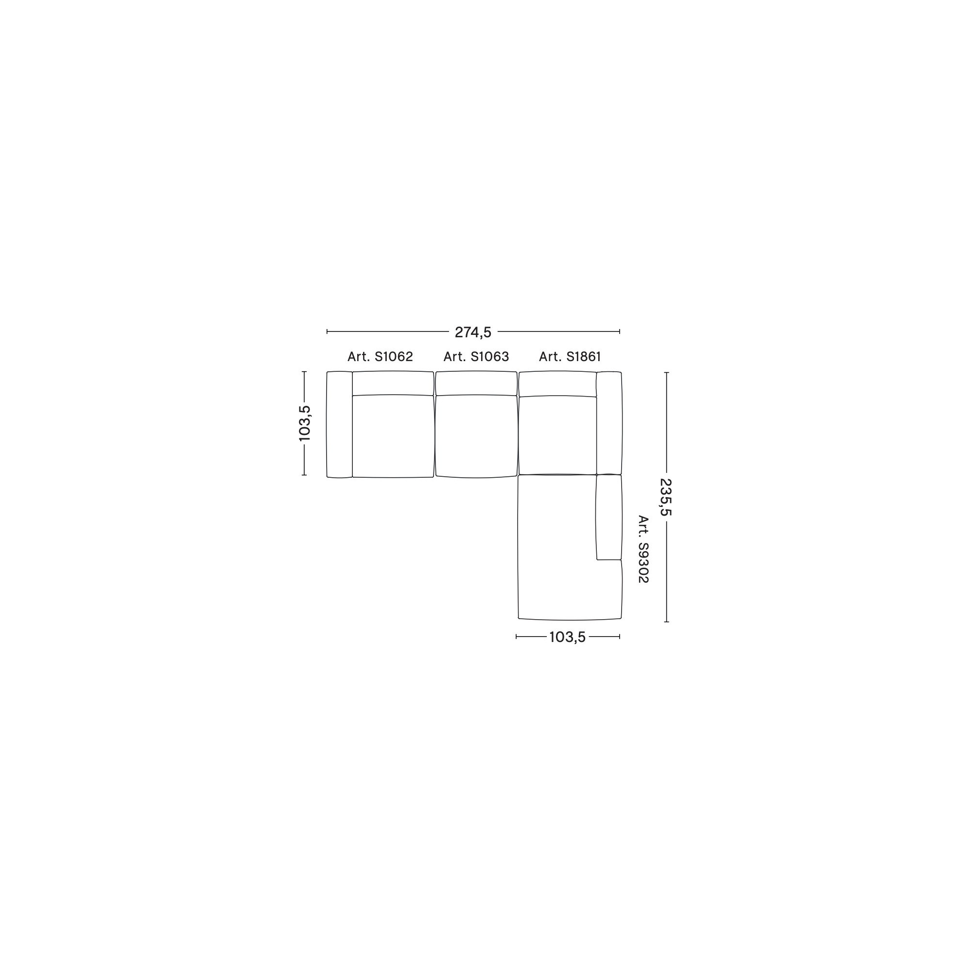 Angle – combinaison 2 (coin droit) – Mags Soft - HAY