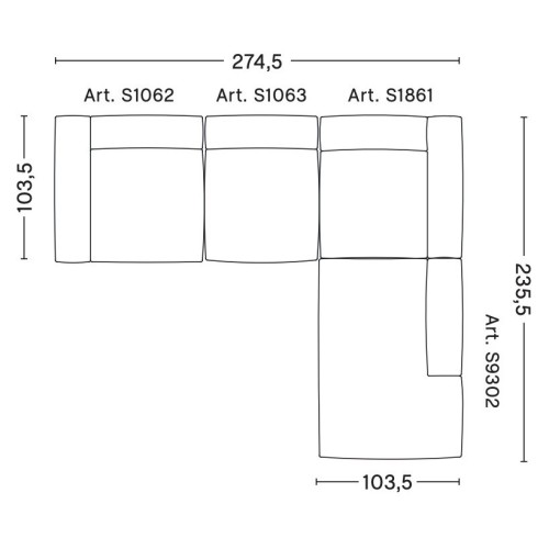 Angle – combinaison 2 (coin droit) – Mags Soft - HAY