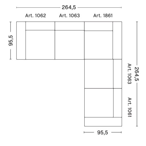 Corner – combination 1 (right armrest) – Mags - HAY