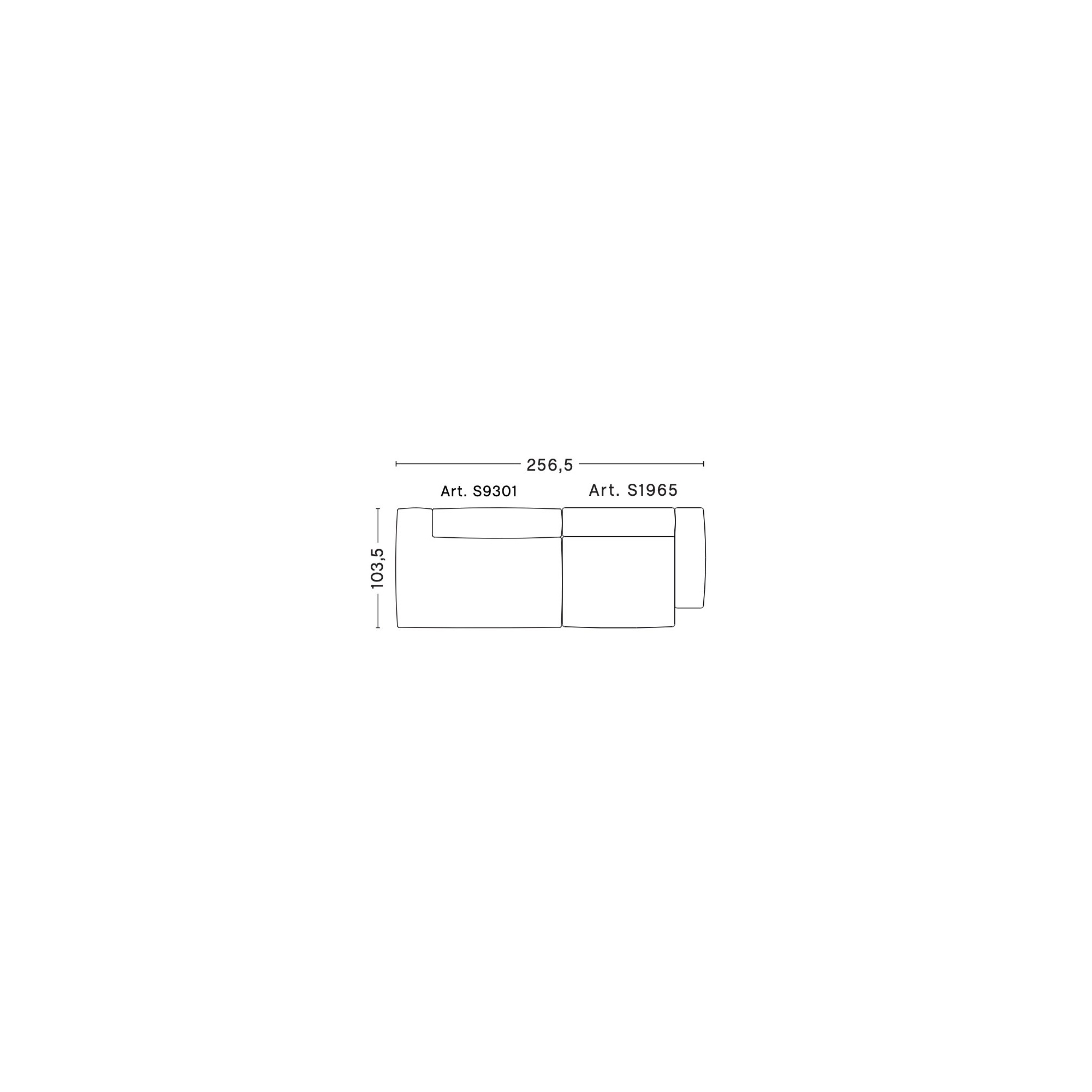 2,5 places – combinaison 2 (coin droit) – Mags Soft Low - HAY