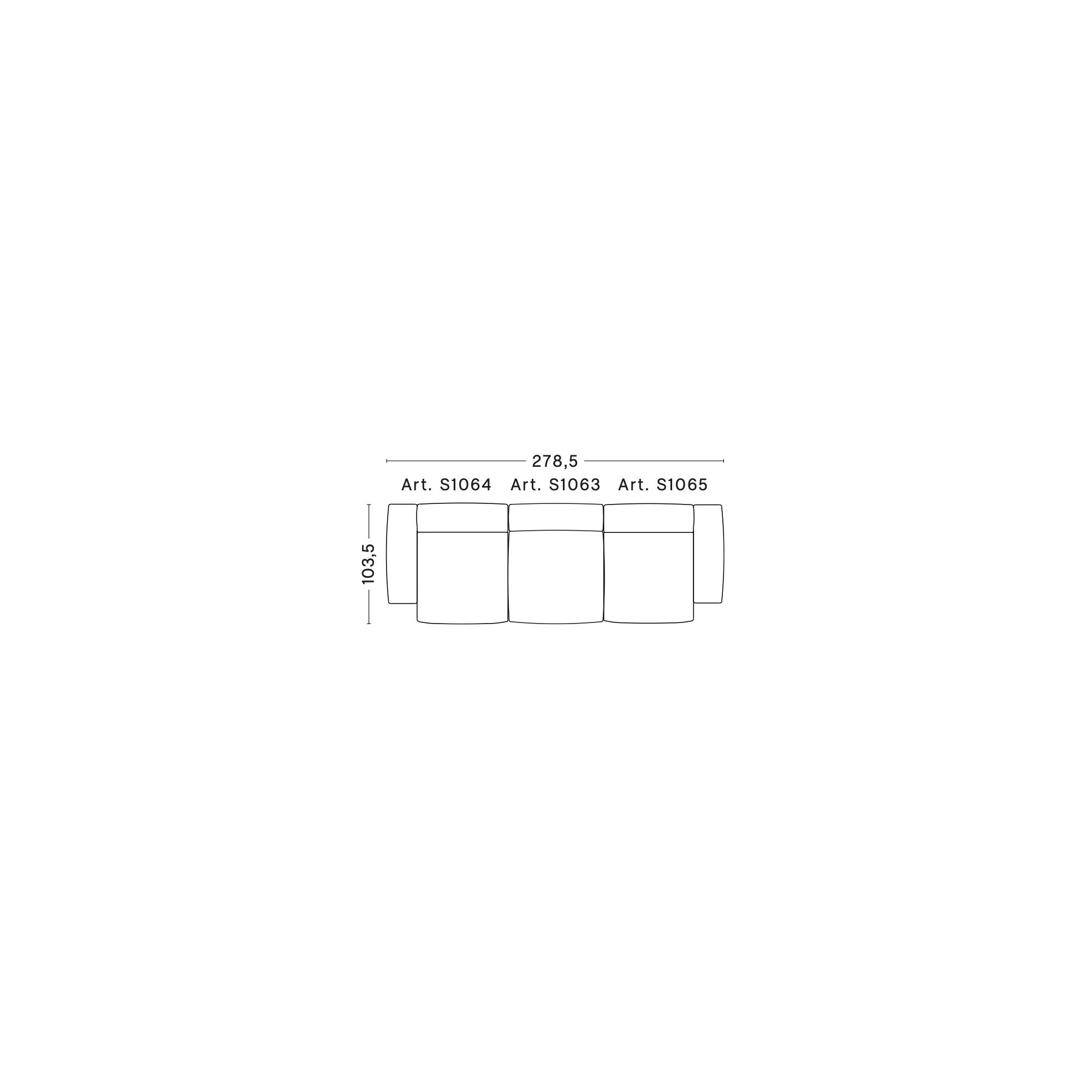 3-seater – combination 1 – Mags Soft Low - HAY