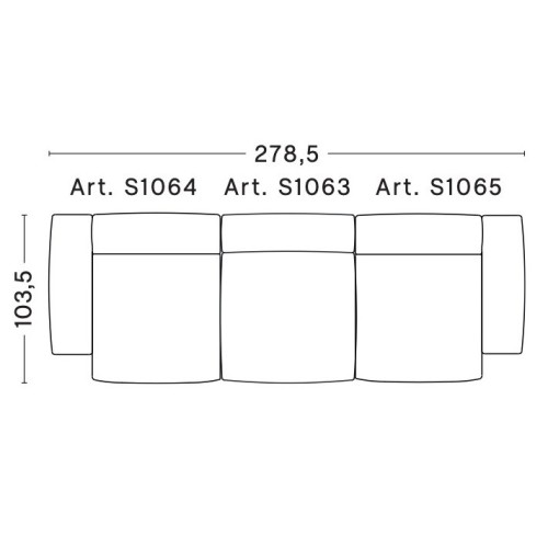 3-seater – combination 1 – Mags Soft Low - HAY