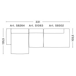 3 places – combinaison 4 (coin gauche) – Mags Soft Low - HAY