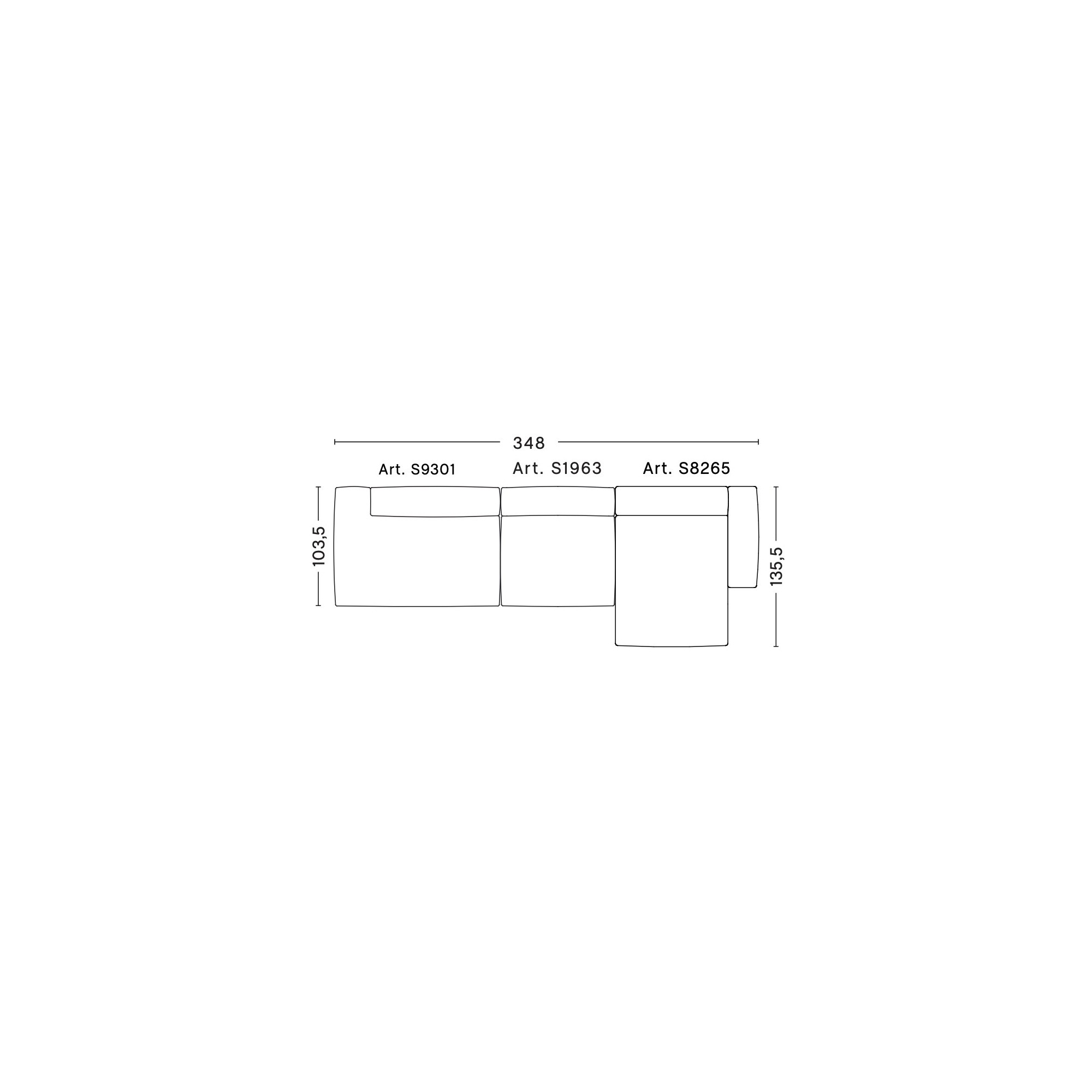 3 places – combinaison 5 (coin droit) – Mags Soft Low - HAY