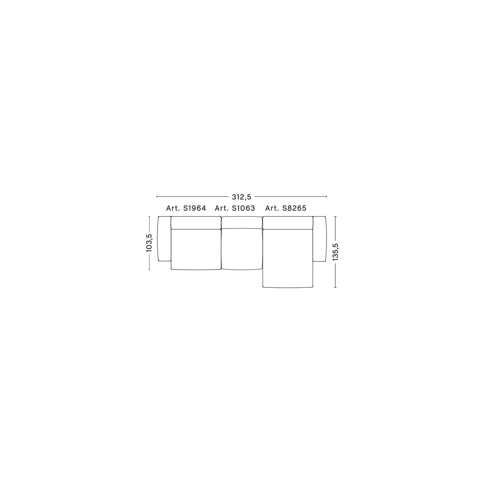 3 places – combinaison 10 (coin droit) – Mags Soft Low - HAY