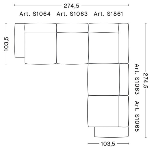 Angle – combinaison 1 (coin droit) – Mags Soft Low - HAY