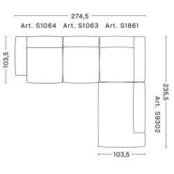 Angle – combinaison 2 (coin droit) – Mags Soft Low - HAY