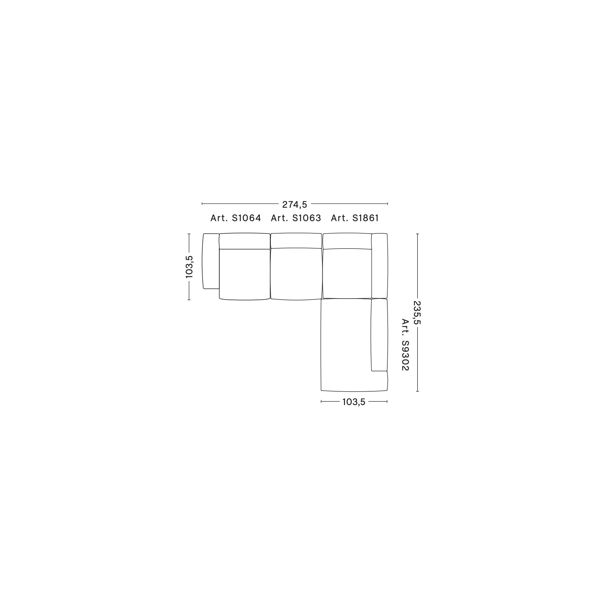 Angle – combinaison 2 (coin droit) – Mags Soft Low - HAY