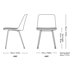 plastic shell + upholstered seat – Rely chair HW7 - &Tradition