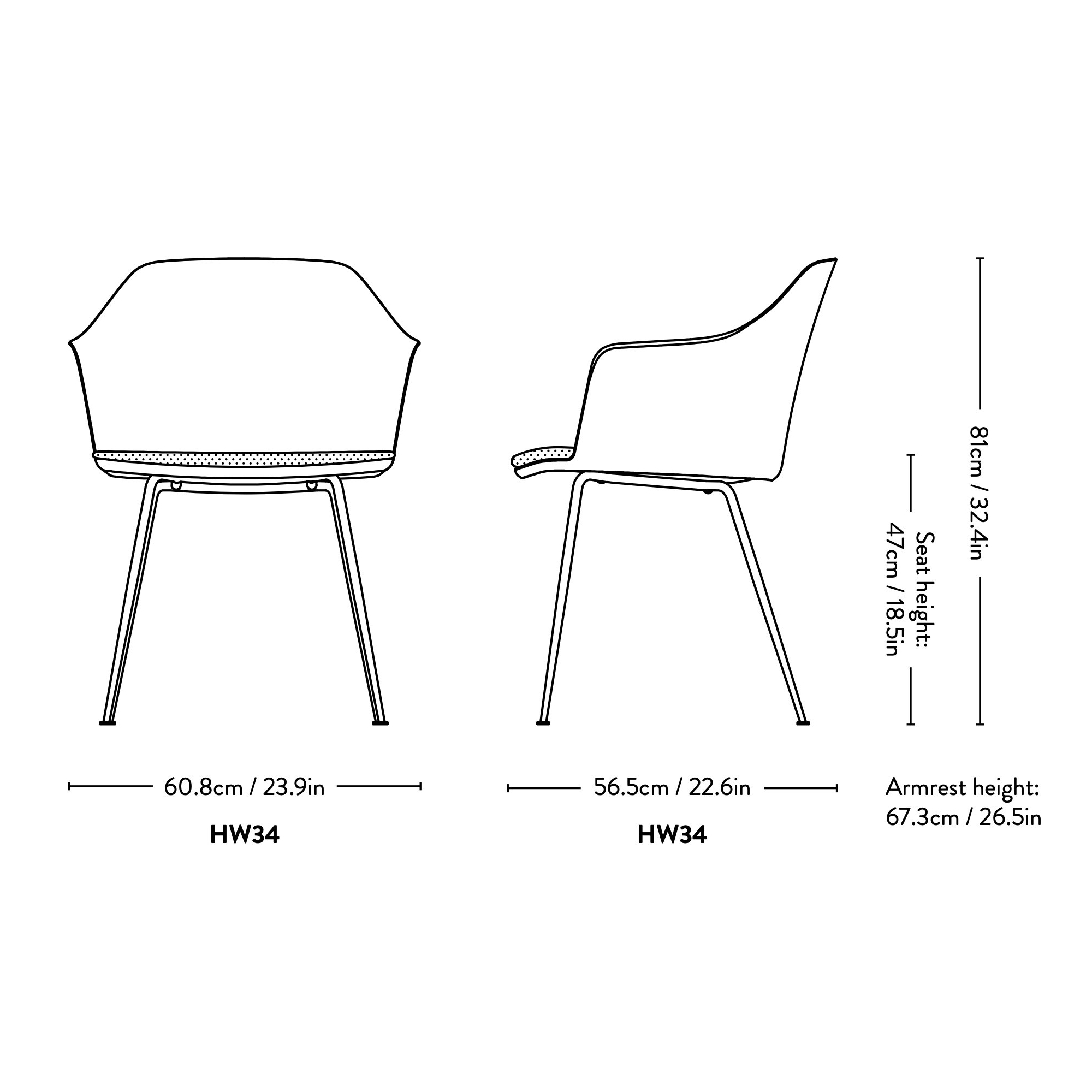 Chaise Rely HW34 - &Tradition