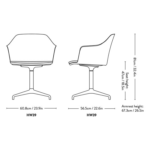 Rely Chair HW39 / HW44 - &Tradition