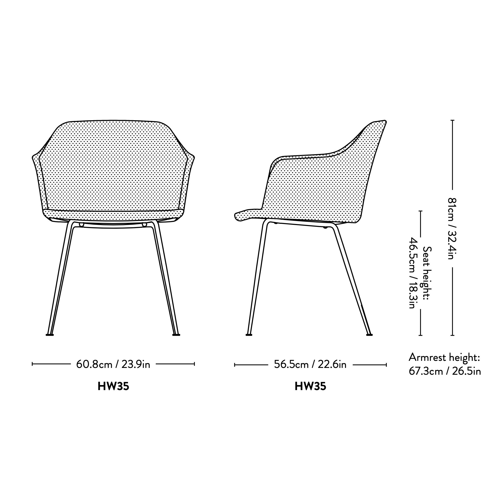 coque rembourrée – Chaise Rely HW35 - &Tradition