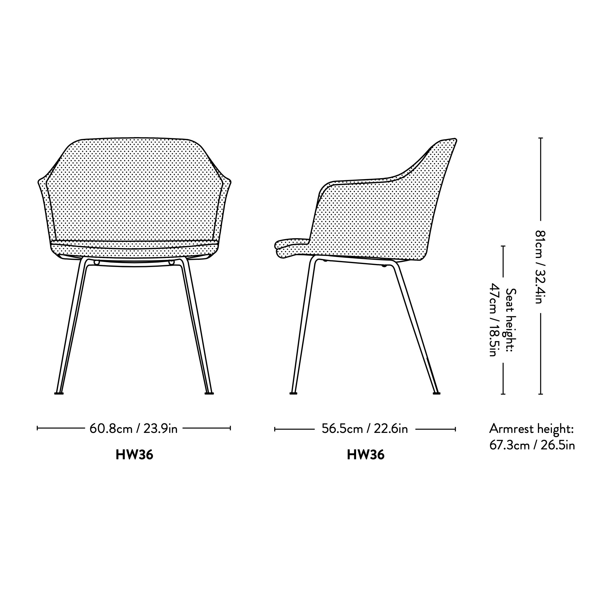 Chaise Rely HW36 / HW37 - &Tradition