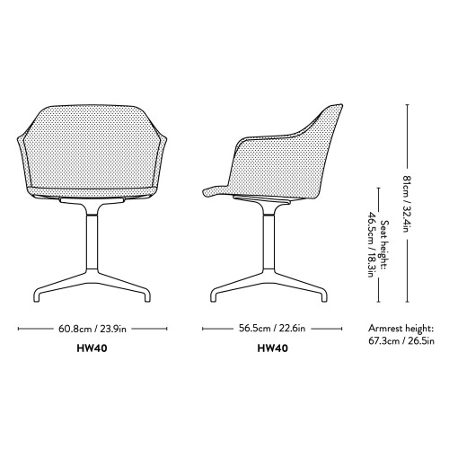 Rely chair HW40 / HW45 - &Tradition