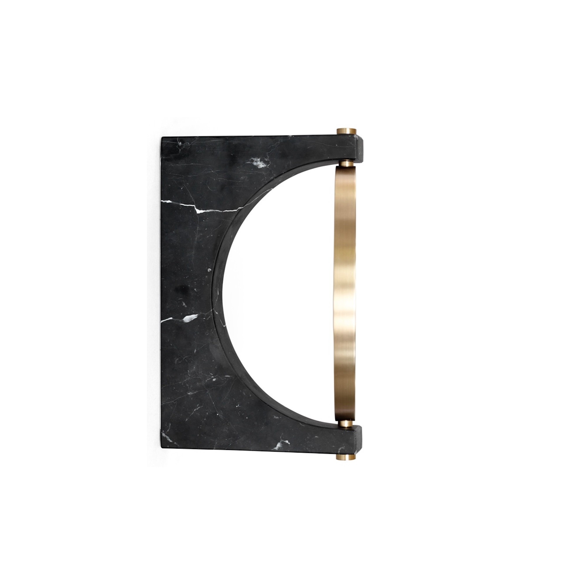 Pepe Marble mirror – Brass - black marble - Audo Copenhagen