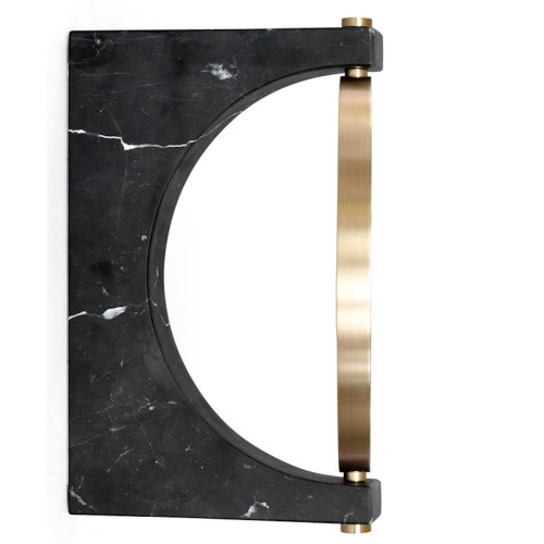 Pepe Marble mirror – Brass - black marble - Audo Copenhagen