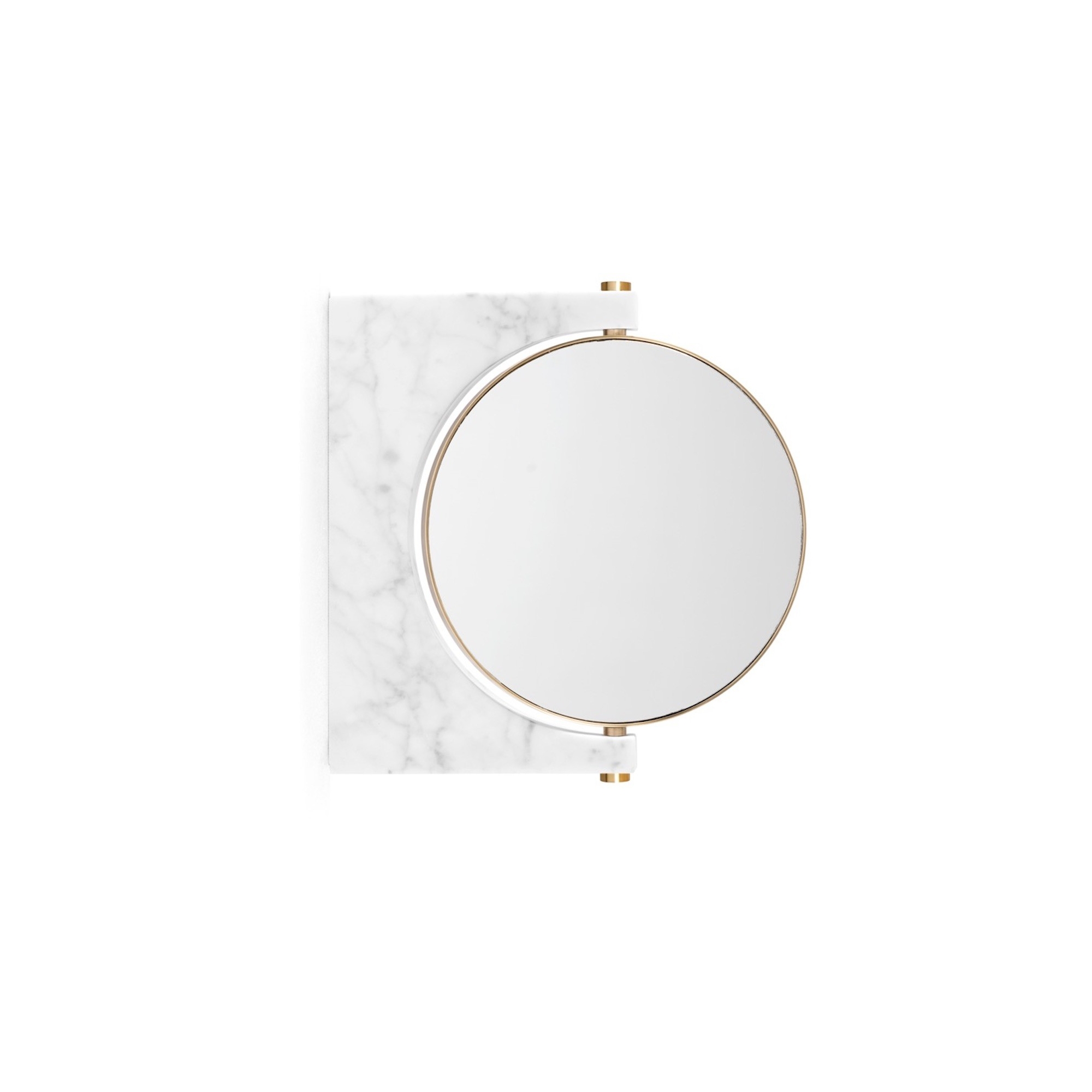 Pepe Marble mirror – Brass - white marble - Audo Copenhagen