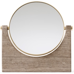 Pepe Marble mirror –  Brass - honed brown – to put - Audo Copenhagen