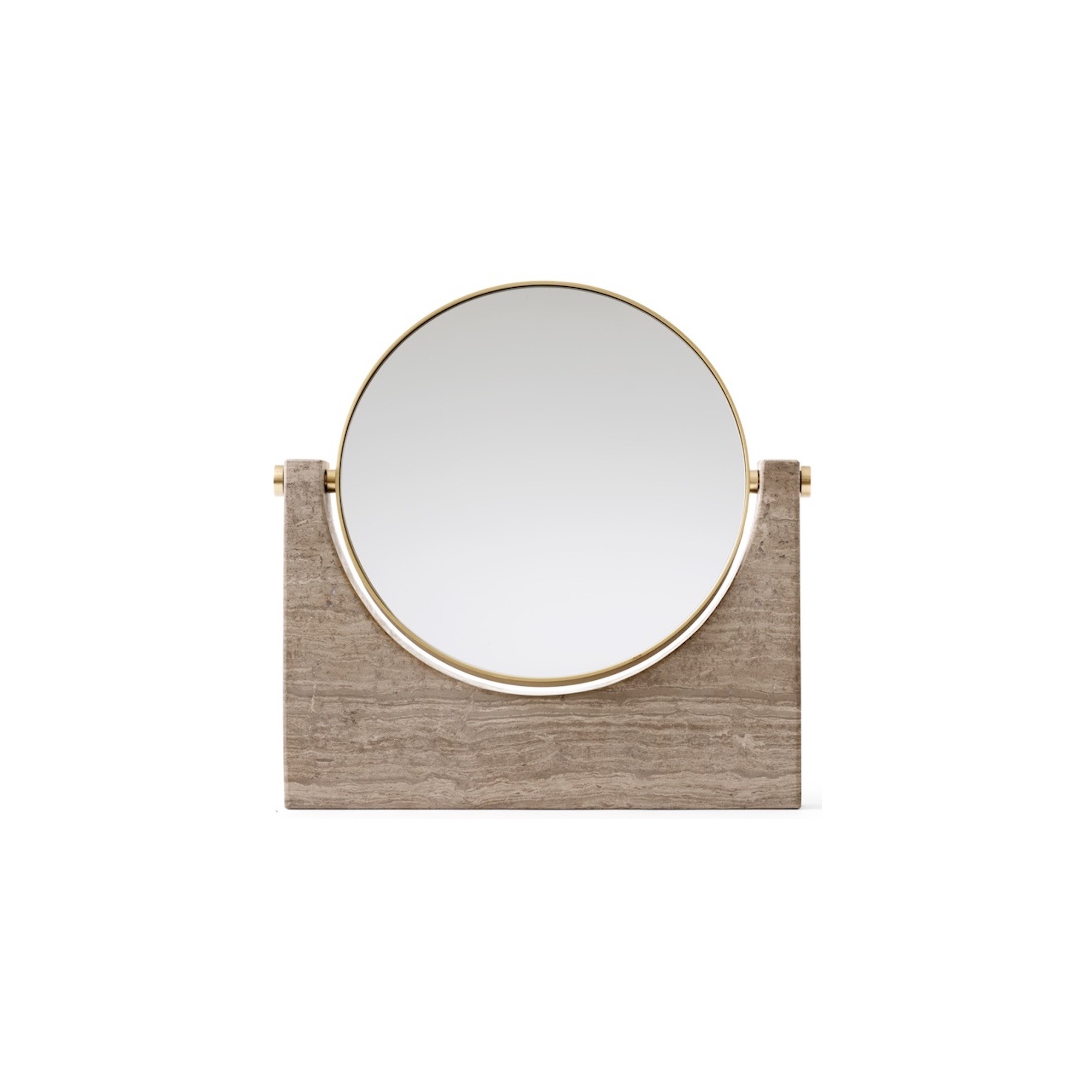 Pepe Marble mirror –  Brass - honed brown – to put - Audo Copenhagen