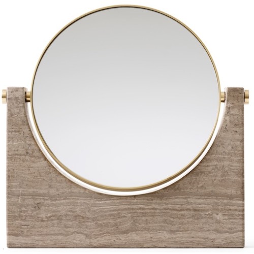 Pepe Marble mirror –  Brass - honed brown – to put - Audo Copenhagen