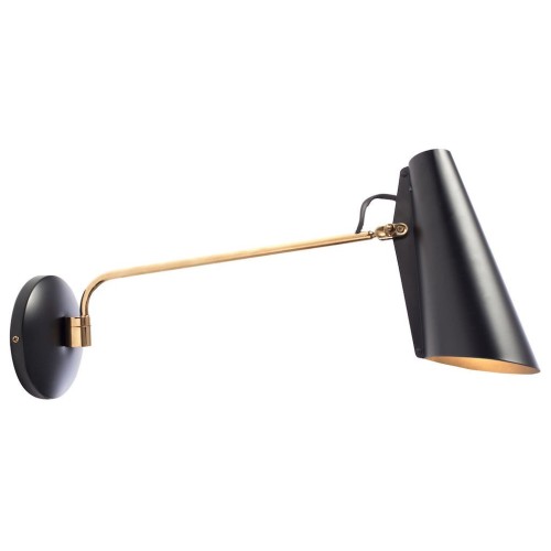 black / brass - Birdy long wall lamp - Northern