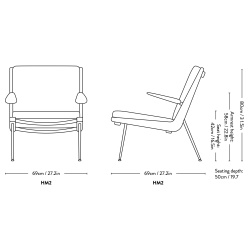 avec accoudoirs – Livraison rapide – Fauteuil Boomerang HM2 - &Tradition