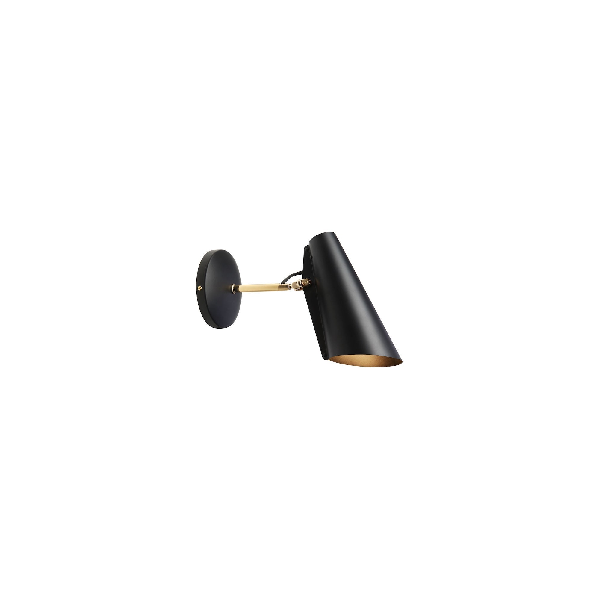 black / brass - Birdy short wall lamp - Northern