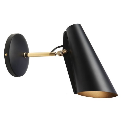 black / brass - Birdy short wall lamp - Northern