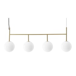 SOLD OUT - TR Bulb - chandelier - brass - shiny opal glass - Audo Copenhagen