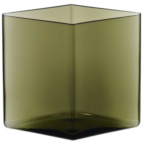 20,5 x H18 cm - moss green - Ruutu vase - Iittala