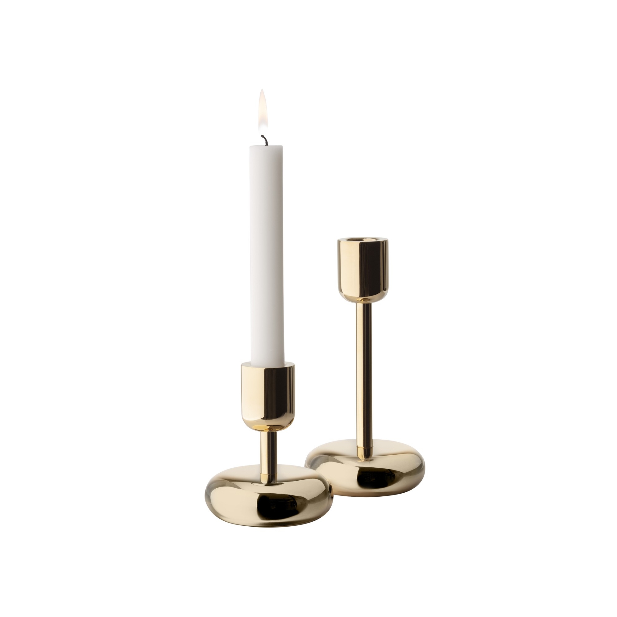 set of 2 - brass - candleholder Nappula - Iittala