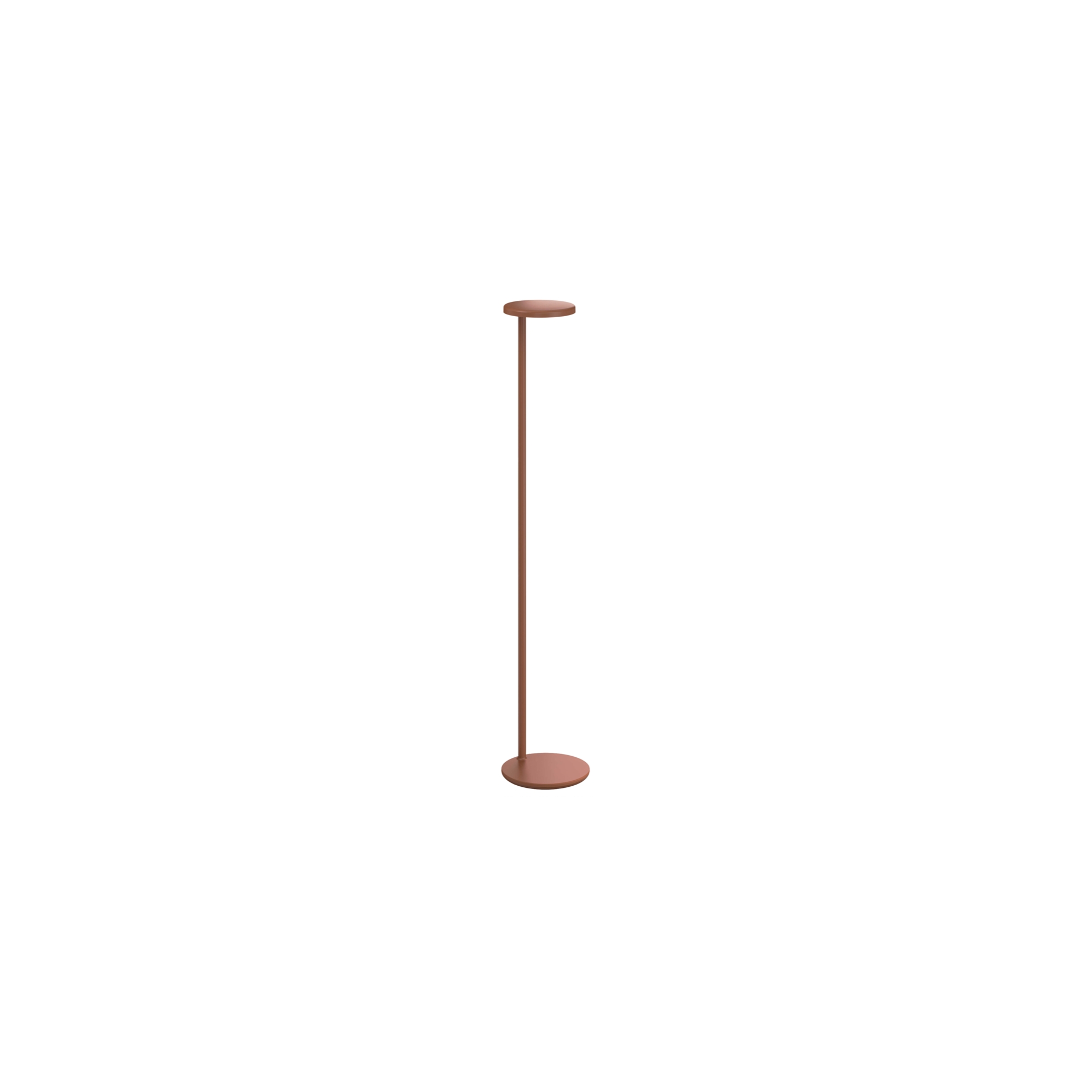 Oblique floor lamp – matte rust – with USB-C - Flos