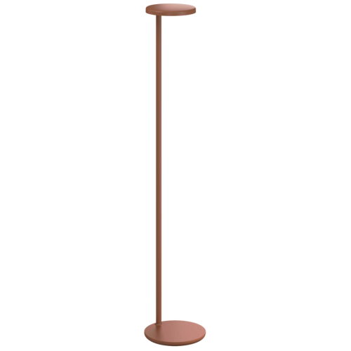 Oblique floor lamp – matte rust – with USB-C - Flos